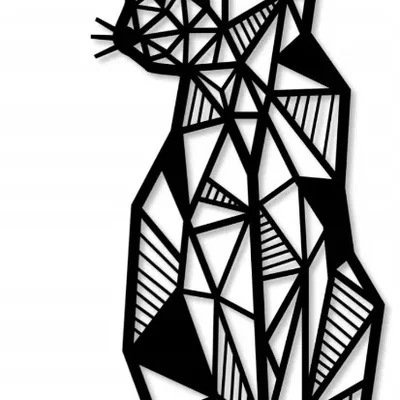 Mô hình treo tường trang trí hình Mèo phong cách hình học 3D