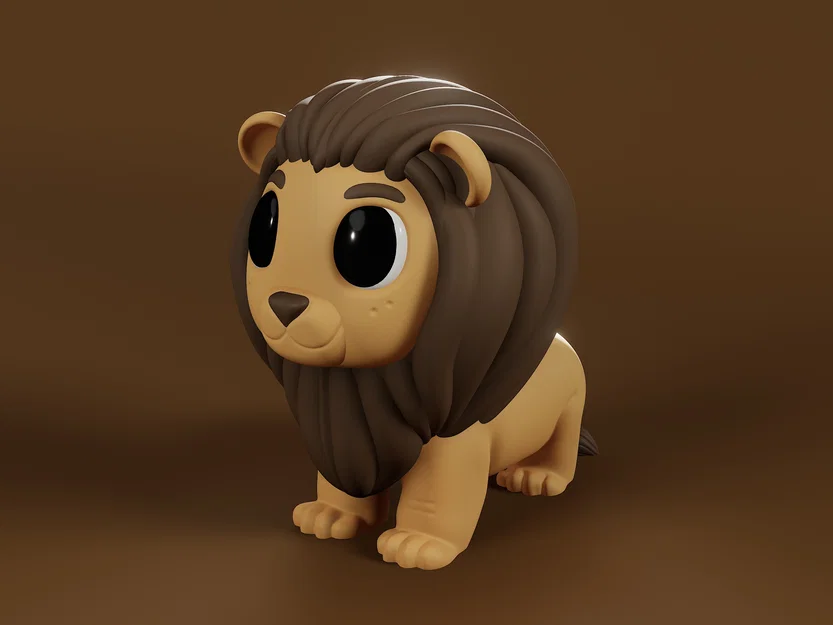 Mô hình 3D Lion Fluffy dễ thương trang trí bàn làm việc - Image 1