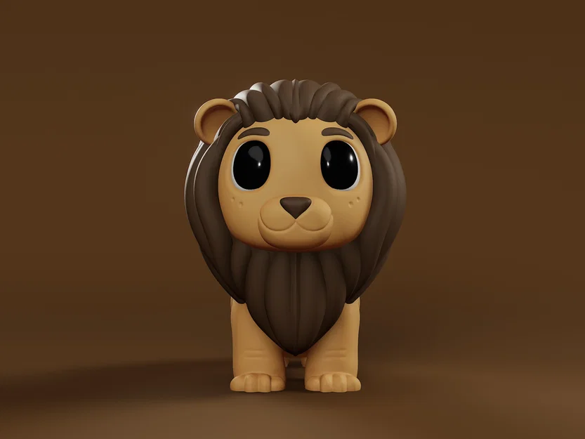 Mô hình 3D Lion Fluffy dễ thương trang trí bàn làm việc - Image 2