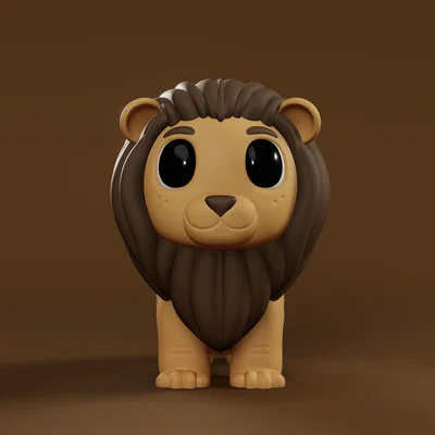 Mô hình 3D Lion Fluffy dễ thương trang trí bàn làm việc