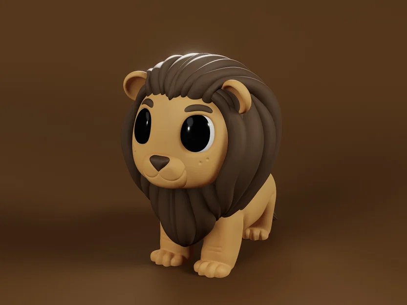 Mô hình 3D Lion Fluffy dễ thương trang trí bàn làm việc - Image 3