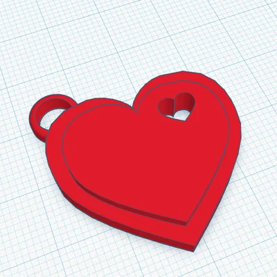 Móc khóa hình trái tim 3D dễ thương - File in STL miễn phí