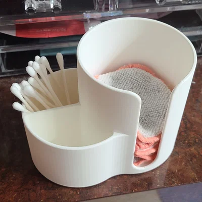 Khay đựng bông tẩy trang tròn & qtip/cọ (Cotton round and qtip/ brush holder)