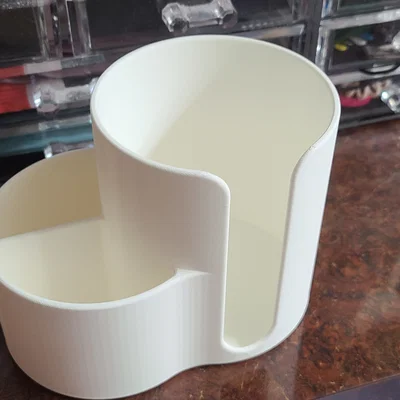 Khay đựng bông tẩy trang tròn & qtip/cọ (Cotton round and qtip/ brush holder)