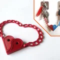 In nhanh: Móc khóa trái tim Yin Yang lồng khớp - Thumbnail 1