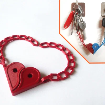 In nhanh: Móc khóa trái tim Yin Yang lồng khớp