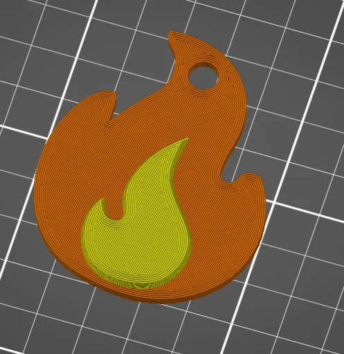 Móc khóa hình ngọn lửa (Fire Emoji Keychain) in 3D độc đáo - Image 1