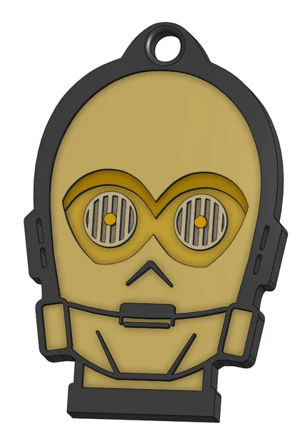 Móc khóa in 3D nhân vật C3PO phong cách Star Wars độc đáo - Image 1