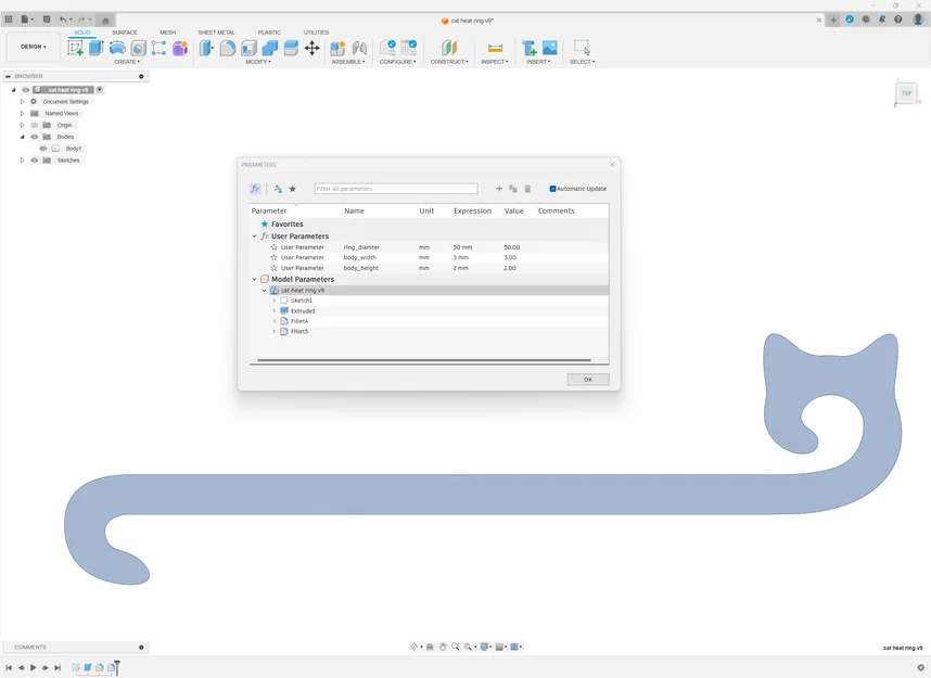 Vòng giữ sợi móc len hình mèo (Parametrized) - Image 4