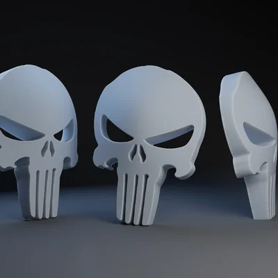 Mô hình đầu lâu Punisher 3D với thiết kế bo cong nghệ thuật