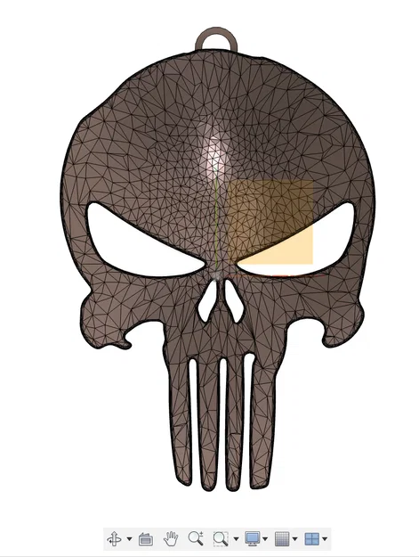 Móc khóa hình đầu lâu Punisher in 3D phong cách độc đáo - Image 2