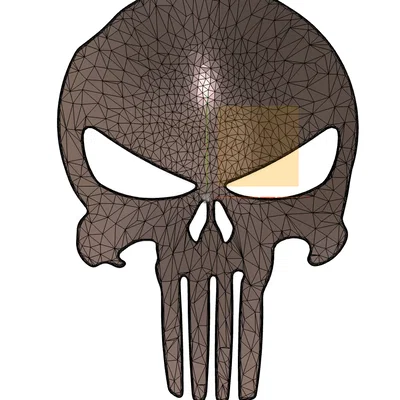 Móc khóa hình đầu lâu Punisher in 3D phong cách độc đáo