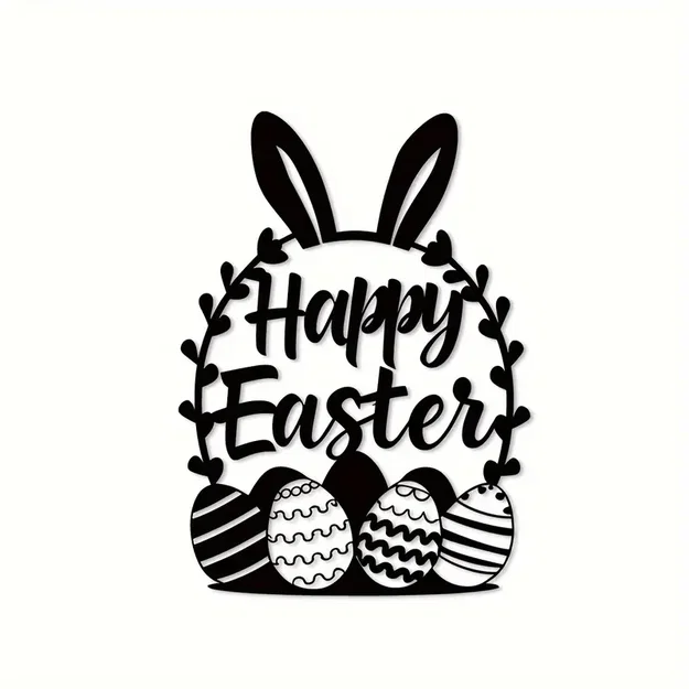 Mẫu tranh treo tường Happy Easter trang trí lễ Phục sinh 3D - Image 1