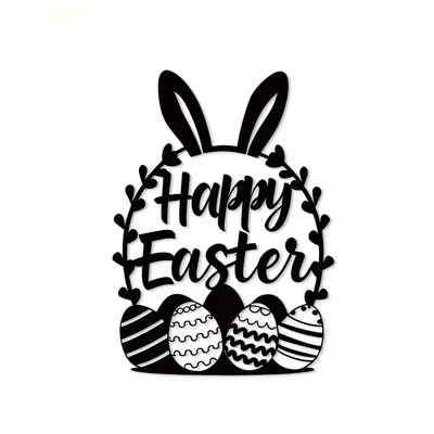 Mẫu tranh treo tường Happy Easter trang trí lễ Phục sinh 3D