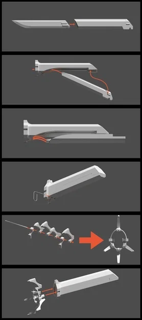 Mô hình kiếm xếp (Collapsible Sword) từ game Dishonored 3D - Image 1