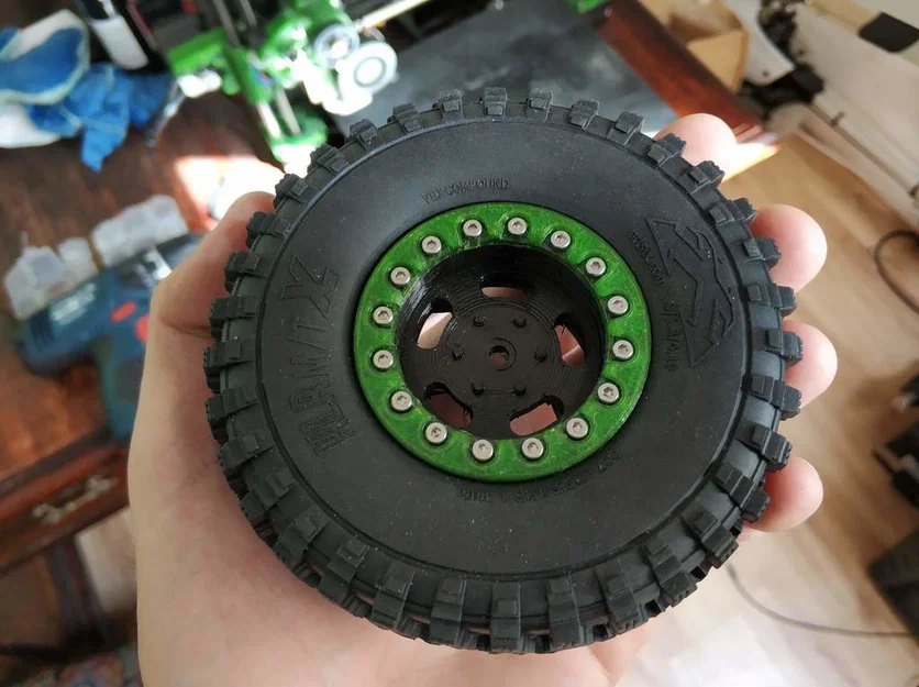 Mâm beadlock RC 1.9" hex 12mm bản rộng (Wider 1.9" 12mm hex RC beadlock rims) - Image 1