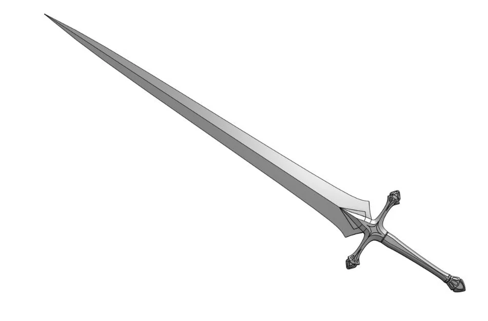 Mô hình kiếm Silverine Sword trong Ragna Crimson (File in 3D) - Image 1