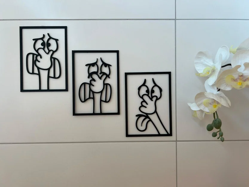 Bộ 3 Khung Tranh 3D Hài Hước Trang Trí Nhà Vệ Sinh (Funny Comic Frames) - Image 1