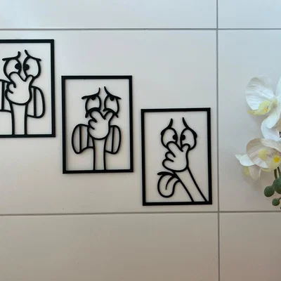 Bộ 3 Khung Tranh 3D Hài Hước Trang Trí Nhà Vệ Sinh (Funny Comic Frames)