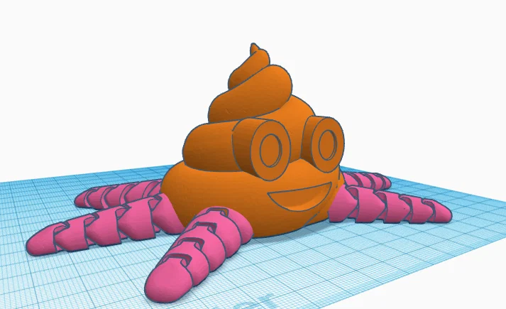 Mô hình Articulated Poop Emoji - Đồ chơi in 3D cử động linh hoạt - Image 1