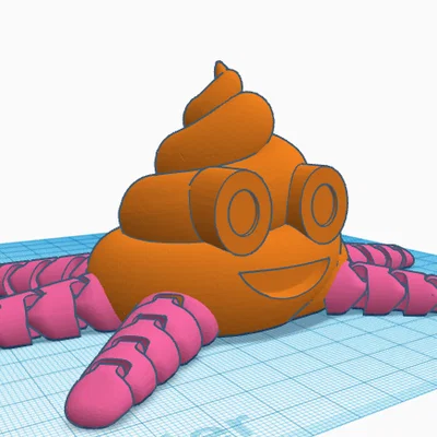 Mô hình Articulated Poop Emoji - Đồ chơi in 3D cử động linh hoạt
