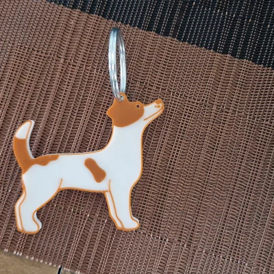 Móc khóa hình cún Jack Russell Terrier in 3D siêu dễ thương