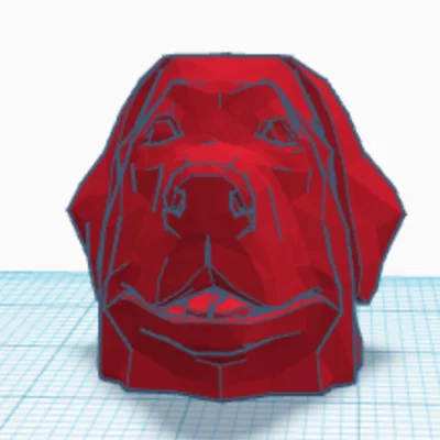 Đầu chó Lowpoly cho LUCKY 13 - Phụ kiện in 3D độc đáo