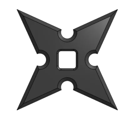 Mô hình Phi tiêu Ninja (Ninja Star) in 3D đơn giản, không cần support - Image 3