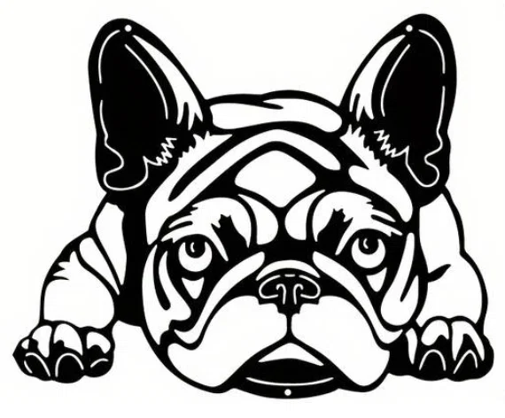 Mẫu in 3D trang trí tường hình chú chó Bulldog siêu dễ thương - Image 1