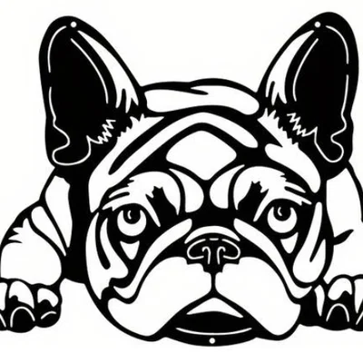 Mẫu in 3D trang trí tường hình chú chó Bulldog siêu dễ thương