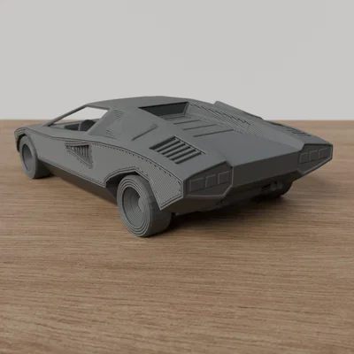 Mô hình siêu xe Lamborghini Countach LP400 in 3D siêu dễ