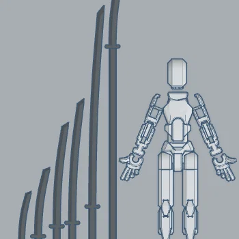 Bộ sưu tập vũ khí Katana dành cho mô hình Dummy 13 in 3D