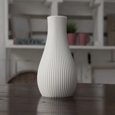 Lọ hoa 3D trang trí hiện đại (Vase 200mm straight lines)