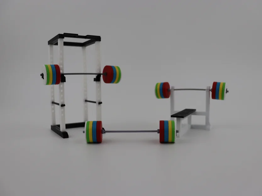 Bộ Bench Press, Squat Rack và Olympic Weight Set (in 3D) - Image 1