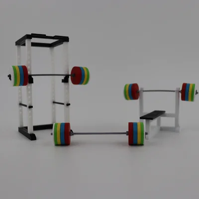 Bộ Bench Press, Squat Rack và Olympic Weight Set (in 3D)