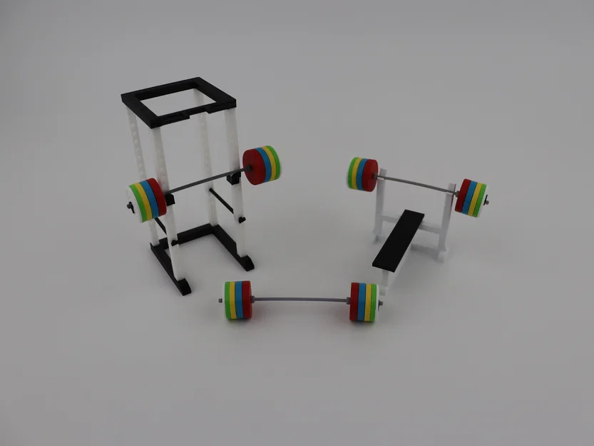 Bộ Bench Press, Squat Rack và Olympic Weight Set (in 3D) - Image 6