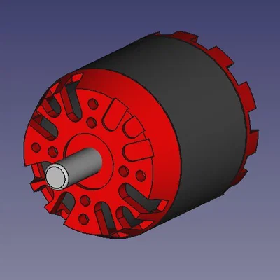 Mô hình 3D động cơ không chổi than EMP N6964 9T 230kv