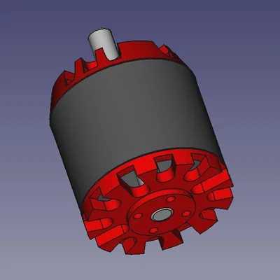 Mô hình 3D động cơ không chổi than EMP N6964 9T 230kv