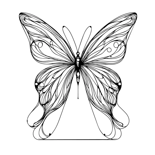 Endless Collection "Beauty" – Bướm tối giản 3D (line art) - Image 2