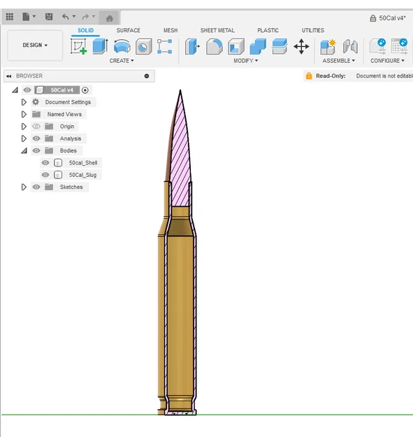 Mô hình 3D viên đạn 50cal thiết kế chi tiết (File STL) - Image 4