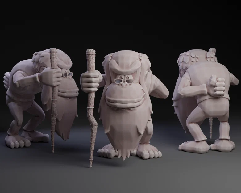 Mô hình 3D Cranky Kong từ game Mario - Tượng trang trí cực chất - Image 1