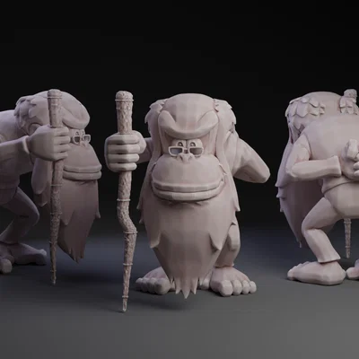 Mô hình 3D Cranky Kong từ game Mario - Tượng trang trí cực chất