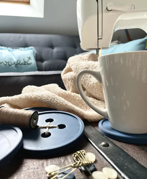 Button Coaster (Miếng lót ly hình nút áo) - Image 1