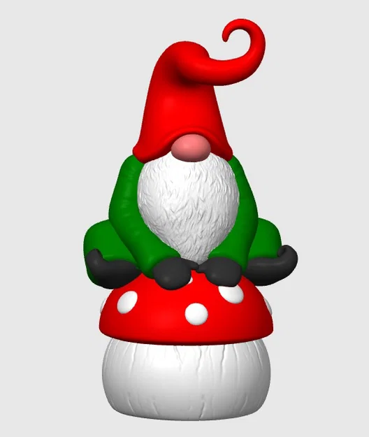 Mô hình tượng chú lùn Garden Gnome ngồi trên nấm đa màu sắc - Image 1