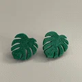 Bông tai Stud hình lá Monstera (Monstera Leaf Stud Earrings) - Thumbnail 1
