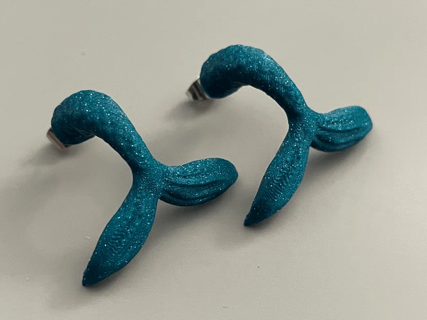 Bông tai đinh tai đuôi nàng tiên cá (Mermaid Tail Stud Earrings) - Image 1
