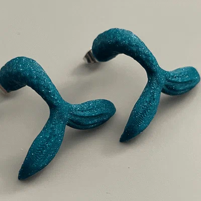 Bông tai đinh tai đuôi nàng tiên cá (Mermaid Tail Stud Earrings)