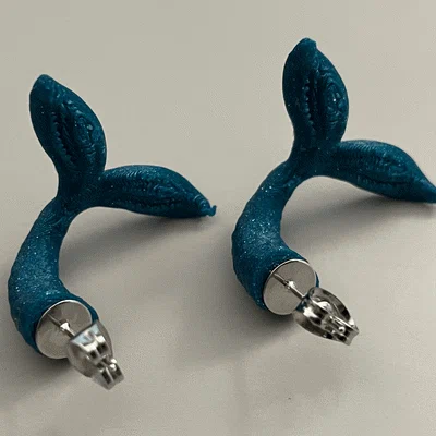 Bông tai đinh tai đuôi nàng tiên cá (Mermaid Tail Stud Earrings)