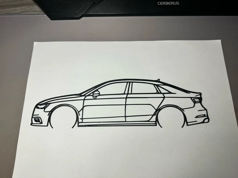 Mô hình nghệ thuật đường nét xe Audi A3 2015 3D Printing - Image 1