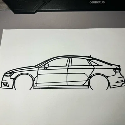 Mô hình nghệ thuật đường nét xe Audi A3 2015 3D Printing